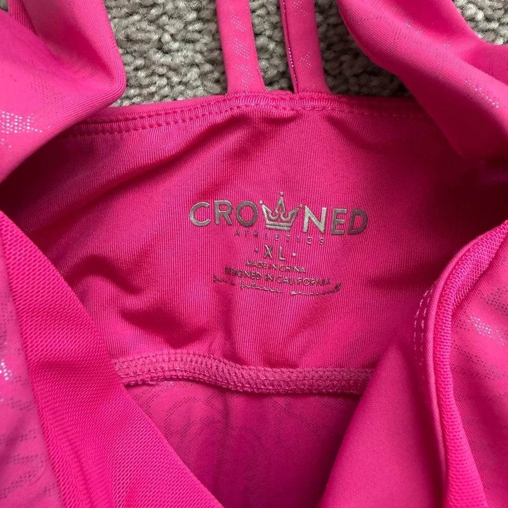 Crowned Athletics Vibrant Pink Sports Bra - Picture 2 of 3